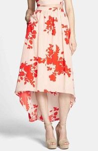 Rules Of Etiquette Nordstrom Full Midi Skirt Sz S M Floral Ivory Orange  B29